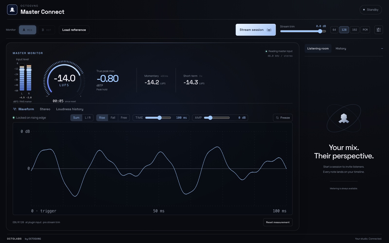 The Master Connect plugin window