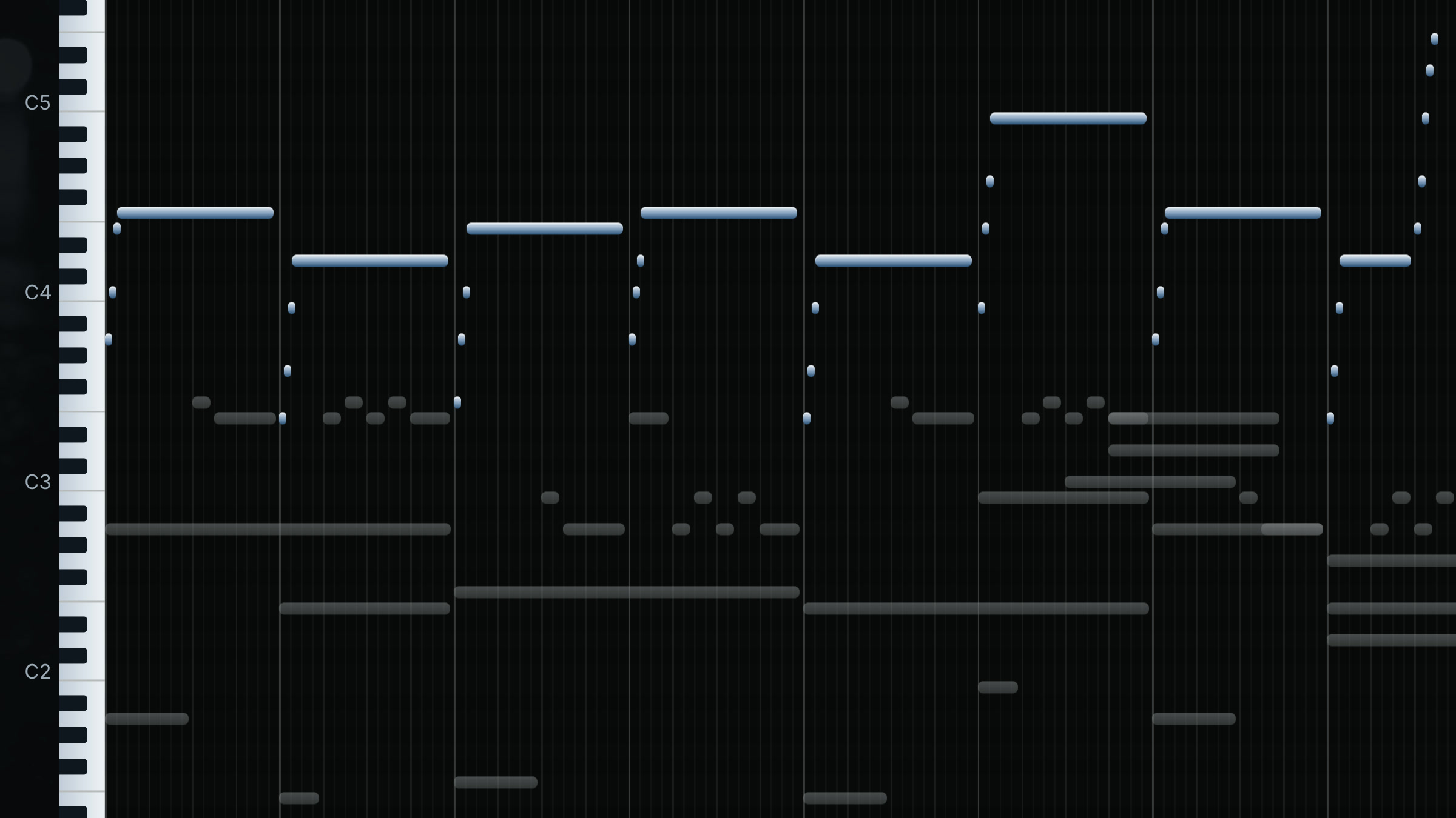 A take on the LOCKDIN piano roll: every note is editable MIDI